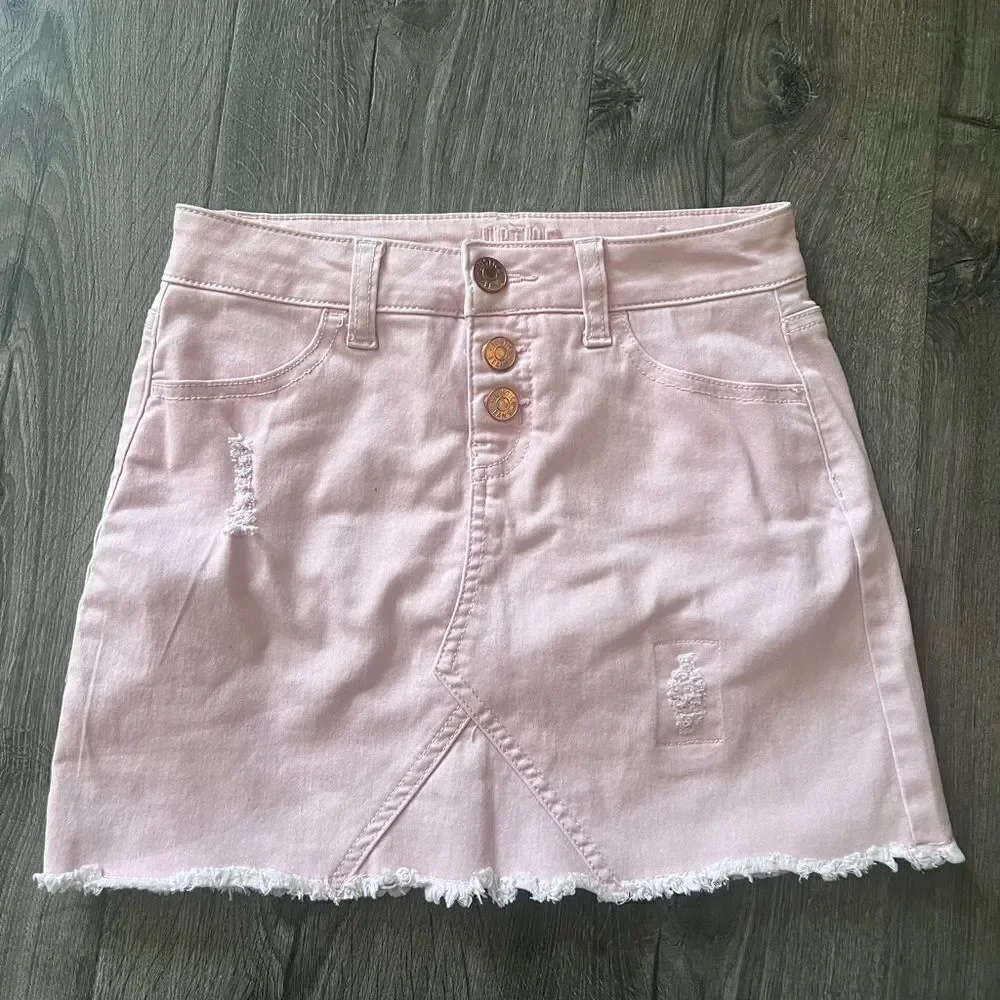 Justice Pink Denim Skirt size 12